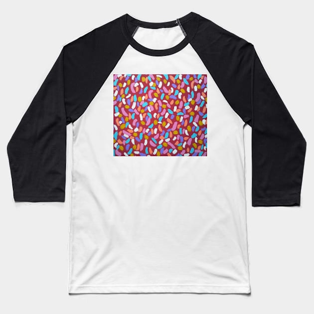 All the Shooting Stars Abstract Art Baseball T-Shirt by DanielleGensler